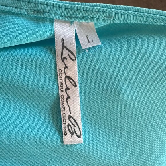 Lulu-B Womens Athletic Top Blue Long Sleeve Stretchy Golf Size Large UPF 50+ - Picture 5 of 5